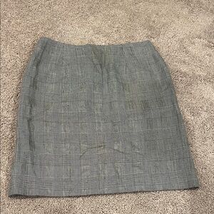 Saks Fifth Avenue Black and White Plaid Pencil Skirt